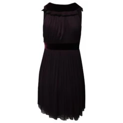 Dolce & Gabbana Mini-robe Sans Manches à Nœud En Polyester Mauve Violet -ModeChic Magasin 863571 3