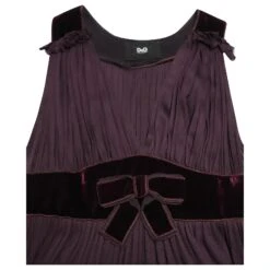 Dolce & Gabbana Mini-robe Sans Manches à Nœud En Polyester Mauve Violet -ModeChic Magasin 863571 6