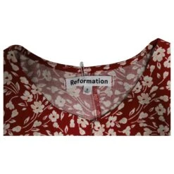 Robe à Fleurs Reformation Laylin En Viscose Rouge -ModeChic Magasin 863584 7