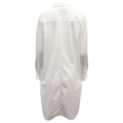 Acne Studios Robe Chemise Boutonnée Sur Le Devant En Coton Blanc -ModeChic Magasin 863592 3