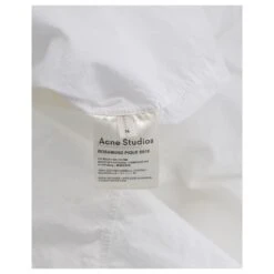 Acne Studios Robe Chemise Boutonnée Sur Le Devant En Coton Blanc -ModeChic Magasin 863592 5