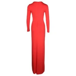 Emilio Pucci Robe Longue à Maillons Latéraux En Viscose Corail -ModeChic Magasin 863619 3