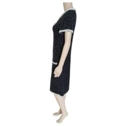 Robe Chanel Cachemire Noire Brodée De Perles -ModeChic Magasin 868248 5