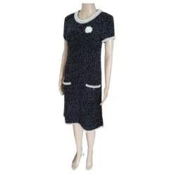 Robe Chanel Cachemire Noire Brodée De Perles -ModeChic Magasin 868248 6