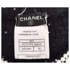 Robe Chanel Cachemire Noire Brodée De Perles -ModeChic Magasin 868248 7