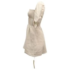 Reformation Cerise Puff Sleeve Mini Robe En Lin Beige 10 Reformation Cerise Puff Sleeve Mini Robe En Lin Beige -ModeChic Magasin 868629 4