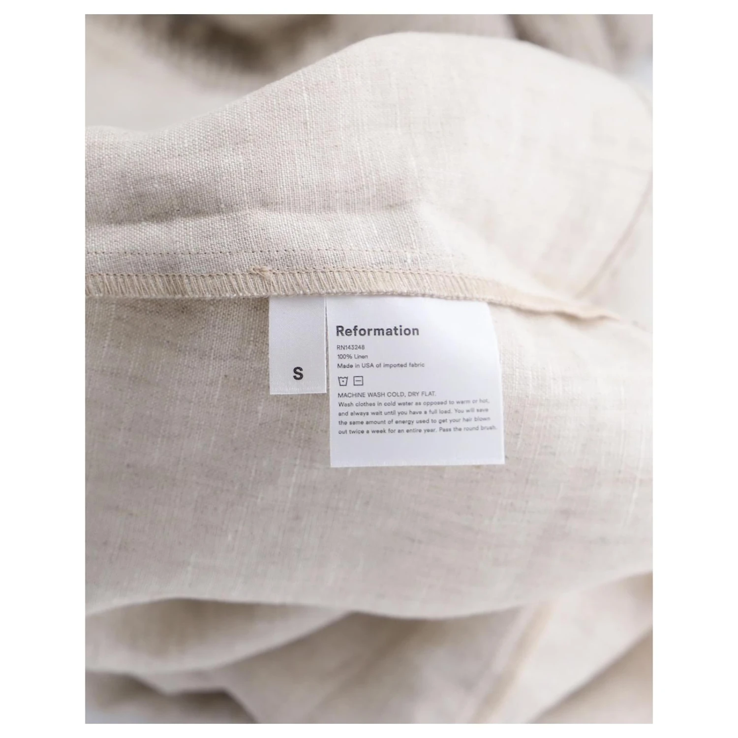 Reformation Cerise Puff Sleeve Mini Robe En Lin Beige 7 Reformation Cerise Puff Sleeve Mini Robe En Lin Beige – Image 7