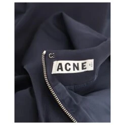 Acne Studios Robe Droite Swing LT Tech En Coton Bleu Marine -ModeChic Magasin 868690 6
