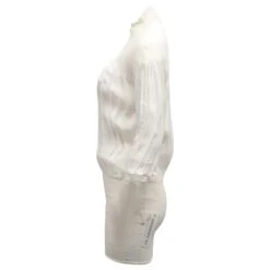 Jil Sander Mini Robe Plissée à Col Montant En Viscose Blanche -ModeChic Magasin 868944 3