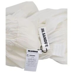 Jil Sander Mini Robe Plissée à Col Montant En Viscose Blanche -ModeChic Magasin 868944 6