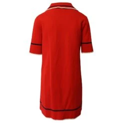 Gucci Robe Polo En Maille Fine Bordée De Coton Rouge -ModeChic Magasin 869777 3