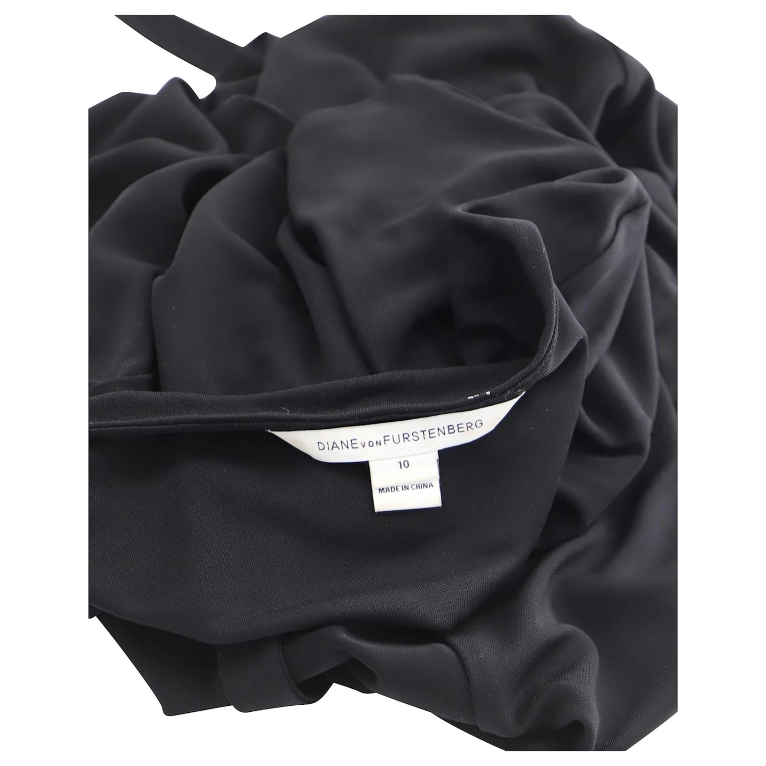 Diane Von Furstenberg Robe Drapée à Nouer Sur Le Côté En Viscose Noire 4 Diane Von Furstenberg Robe Drapée à Nouer Sur Le Côté En Viscose Noire – Image 4