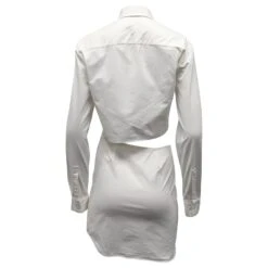 Jacquemus Robe Chemise Ajourée En Coton Blanc -ModeChic Magasin 869828 2