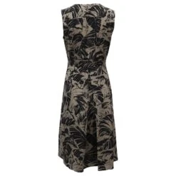 Weekend Max Mara - Robe à Col En V Et Imprimé Palmiers En Coton Beige -ModeChic Magasin 870017 3