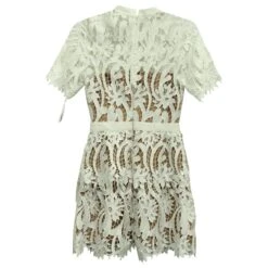 Self Portrait Mini Robe Trapèze En Dentelle Self-Portrait En Polyester Blanc -ModeChic Magasin 870064 6