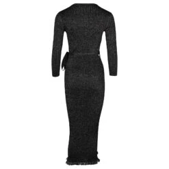 Diane Von Furstenberg Robe Portefeuille Bobbi En Laine Mérinos Noire 7 Diane Von Furstenberg Robe Portefeuille Bobbi En Laine Mérinos Noire -ModeChic Magasin 870068 3