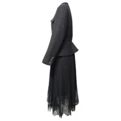 Self Portrait Robe Mi-longue à Corsage Ajusté En Polyester Noir -ModeChic Magasin 870091 3