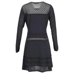 Diane Von Furstenberg Mini-robe à Motif En Dentelle En Rayonne Noire -ModeChic Magasin 870145 3