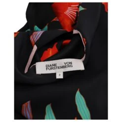 Diane Von Furstenberg Robe Portefeuille Mi-longue Tilly Argos En Soie Noire -ModeChic Magasin 870176 4