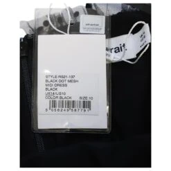 Self Portrait Robe Mi-longue Froncée Ornée De Sequins En Polyester Noir -ModeChic Magasin 870200 6