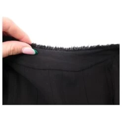 ROBE CHANEL COL A FRANGES EN SOIE NOIRE P31052W03906 M 38 BLACK SILK DRESS -ModeChic Magasin 870486 6