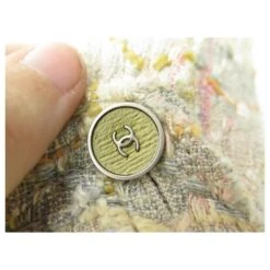 ROBE CHANEL A BRETELLES MOTIF A CARREAUX TWEED BEIGE 36 S STRAPLESS DRESS -ModeChic Magasin 870502 7