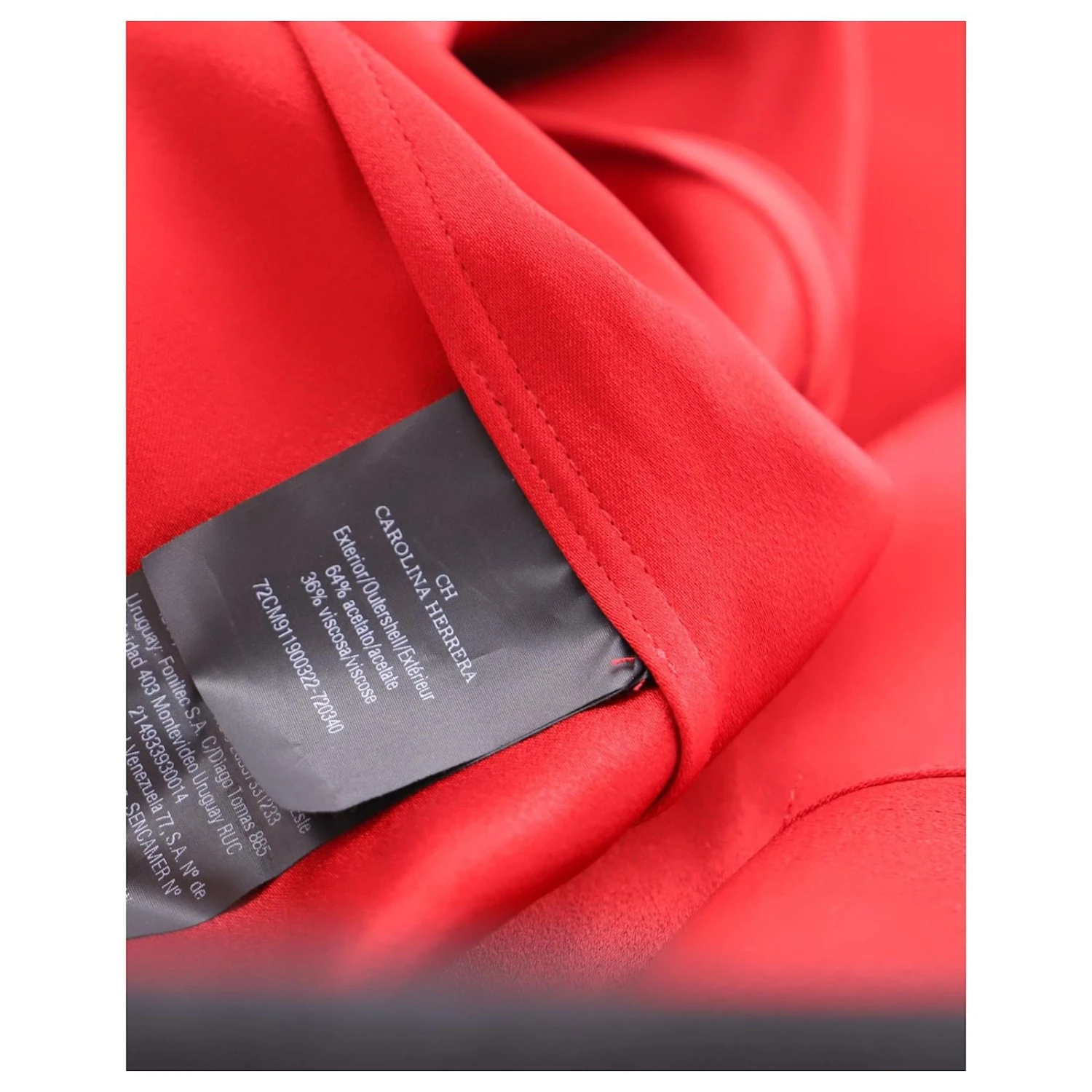 Robe Longue Carolina Herrera Drapée Sur Le Devant En Acétate Et Viscose Rouge 5 Robe Longue Carolina Herrera Drapée Sur Le Devant En Acétate Et Viscose Rouge – Image 5