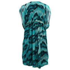 Diane Von Furstenberg Robe Simea Ornée En Soie Imprimée Verte -ModeChic Magasin 871077 3