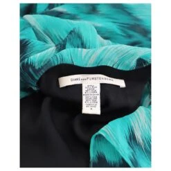 Diane Von Furstenberg Robe Simea Ornée En Soie Imprimée Verte -ModeChic Magasin 871077 4