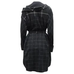 Maje Razak Robe Déstructurée à Carreaux à Epaule Dénudée En Polyester Noir -ModeChic Magasin 871085 3