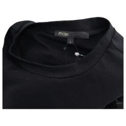 Maje Razak Robe Déstructurée à Carreaux à Epaule Dénudée En Polyester Noir -ModeChic Magasin 871085 4