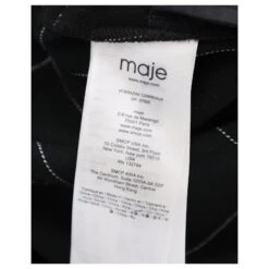 Maje Razak Robe Déstructurée à Carreaux à Epaule Dénudée En Polyester Noir -ModeChic Magasin 871085 5