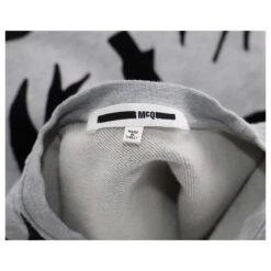 Alexander Mcqueen MCQ Swallow Swarm Robe Pull En Laine Et Coton Gris -ModeChic Magasin 871117 4