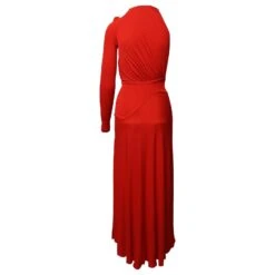 Autre Marque Robe Froncée à Une épaule Antonio Berardi En Rayonne Rouge -ModeChic Magasin 871147 3
