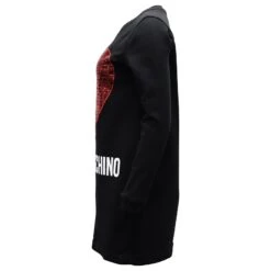 Love Moschino - Robe Pull à Imprimé Cœurs En Coton Noir -ModeChic Magasin 871155 3