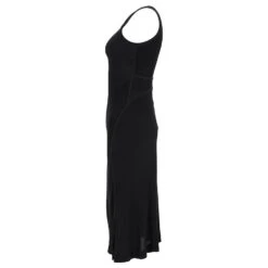 Diane Von Furstenberg Robe Mi-longue à Dos Nageur En Mélange De Viscose Noire -ModeChic Magasin 871215 2
