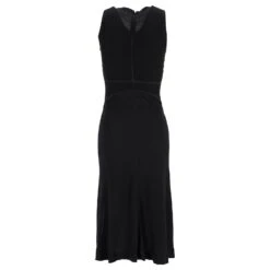 Diane Von Furstenberg Robe Mi-longue à Dos Nageur En Mélange De Viscose Noire -ModeChic Magasin 871215 3