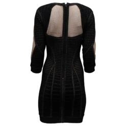 Herve Leger Germaine Bodycon Mini Robe En Rayonne Noire -ModeChic Magasin 871255 3