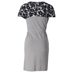 Autre Marque Robe Mi-longue à Panneaux En Nacre Imprimée En Coton Gris Et Noir Multicolore -ModeChic Magasin 871277 3