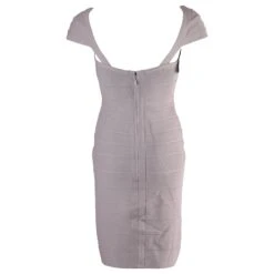 Robe Fourreau Bandage Herve Leger En Rayonne Gris Clair -ModeChic Magasin 872505 3