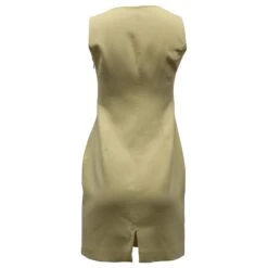 Michael Kors Robe Droite Sans Manches En Laine Jaune -ModeChic Magasin 872513 4