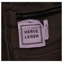 Robe Bandage Herve Leger Sans Bretelles En Rayonne Grise -ModeChic Magasin 872544 4