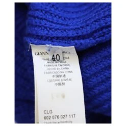 Versace Robe Courte En Maille Torsadée En Laine Bleu Roi -ModeChic Magasin 872587 6