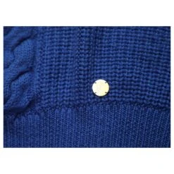 Versace Robe Courte En Maille Torsadée En Laine Bleu Roi -ModeChic Magasin 872587 8