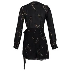 Robe Portefeuille Reformation Porter En Polyester Noir -ModeChic Magasin 872592 3