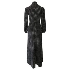 Bella Freud Angelica Robe Longue à Pois En Soie Imprimée Noire -ModeChic Magasin 872605 3