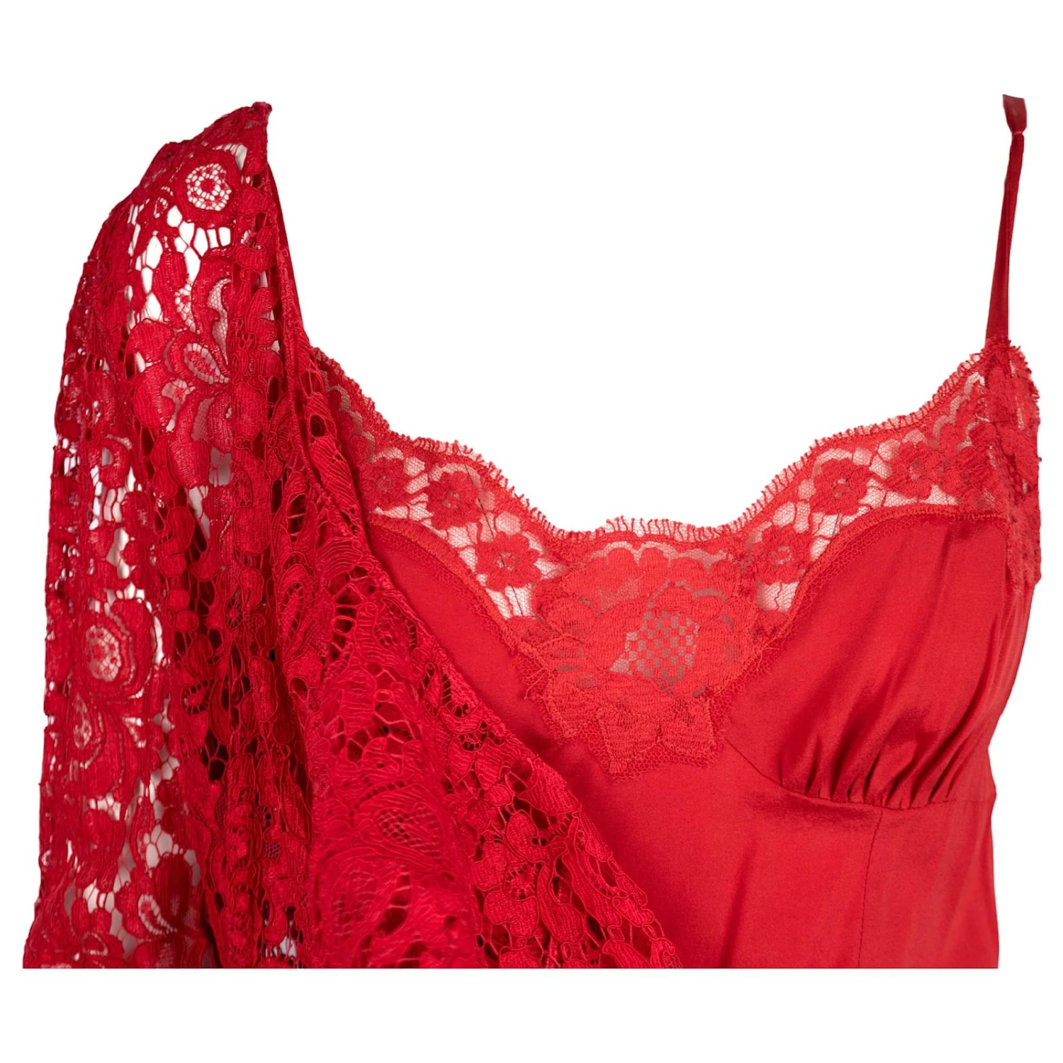 Dolce & Gabbana Robe En Dentelle Brodée Rouge 3 Dolce & Gabbana Robe En Dentelle Brodée Rouge – Image 3