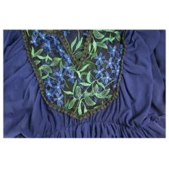 Autre Marque Marilena Z Robe Longue En Tulle à Plastron Brodé Bleu Dos Ouvert Taille OS -ModeChic Magasin 873580 4