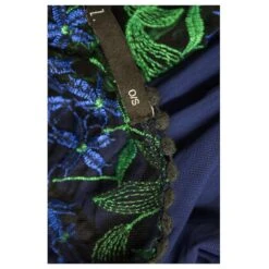 Autre Marque Marilena Z Robe Longue En Tulle à Plastron Brodé Bleu Dos Ouvert Taille OS -ModeChic Magasin 873580 5