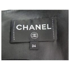 NEUF ROBE CHANEL SANS MANCHE P73727 34 36 S GRIPOIX EN CUIR LEATHER DRESS Noir -ModeChic Magasin 875144 3